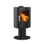Floating 5.1kW Log Burner Multi-Fuel Stove in Black - AmberGlo
