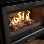 Freestanding 8.2kW Wide Log Burner Stove in Black - AmberGlo
