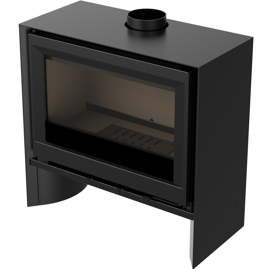 Freestanding 8.2kW Wide Log Burner Stove in Black - AmberGlo