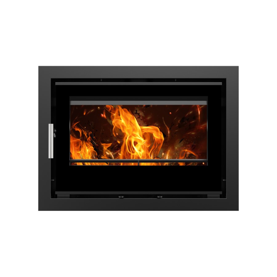 Inset Cassette 8.2kW Log Burner Stove in Black - AmberGlo