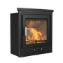 Semi-Inset 5.1kW Log Burner Stove In Black - AmberGlo