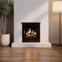Semi-Inset 5.1kW Log Burner Stove In Black - AmberGlo