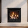 Semi-Inset 5.1kW Log Burner Stove In Black - AmberGlo