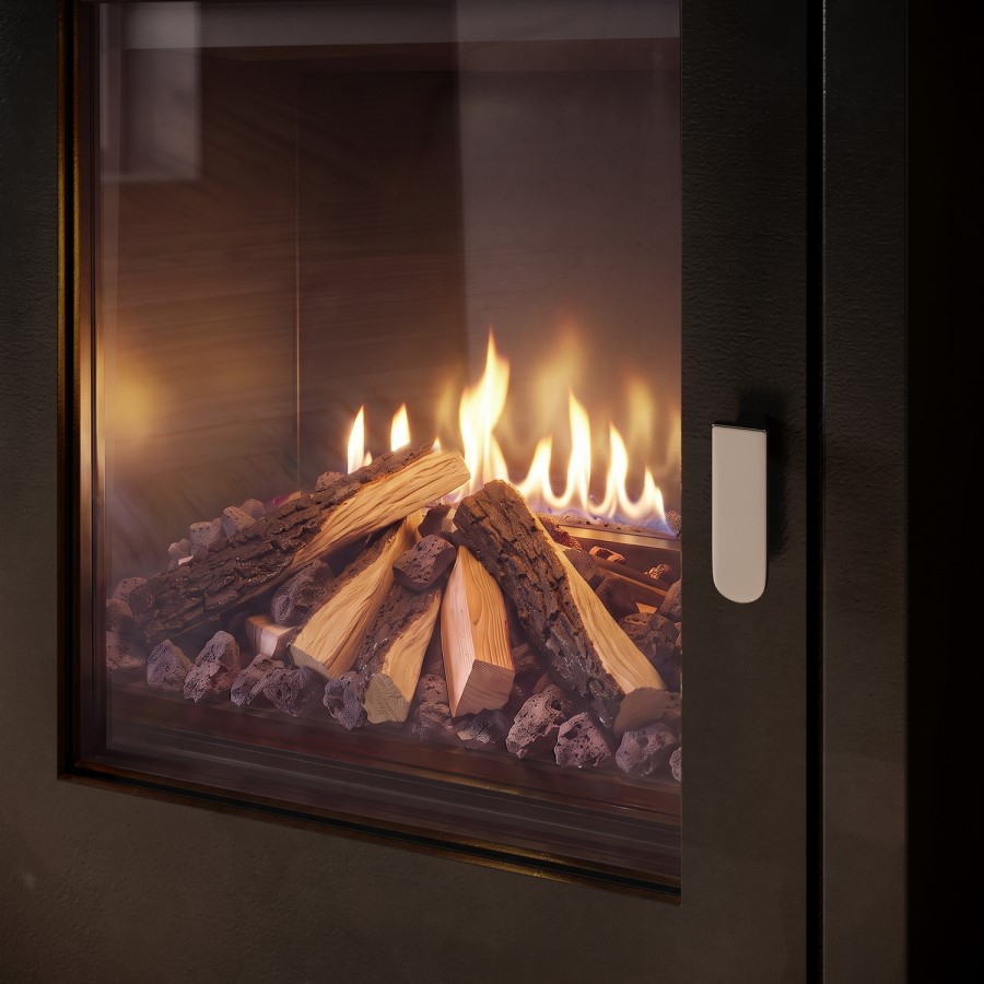 Freestanding 1.8kW Electric Log Burner Style Stove in Black with Log Store - AmberGlo