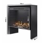 Freestanding 1.8kW Wide Electric Log Burner Style Stove in Black with Log Store - AmberGlo