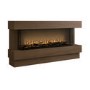 Freestanding Walnut 3-Sided Electric Fire with Logs - 60 Inch - AmberGlo