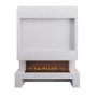 Self Build Media Wall with Black 3-Sided Inset Electric Fire with Log Store - 50 Inch - AmberGlo
