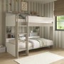 White and Oak Bunk Bed with Storage Shelves - Aire