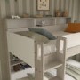 White and Oak Bunk Bed with Storage Shelves - Aire