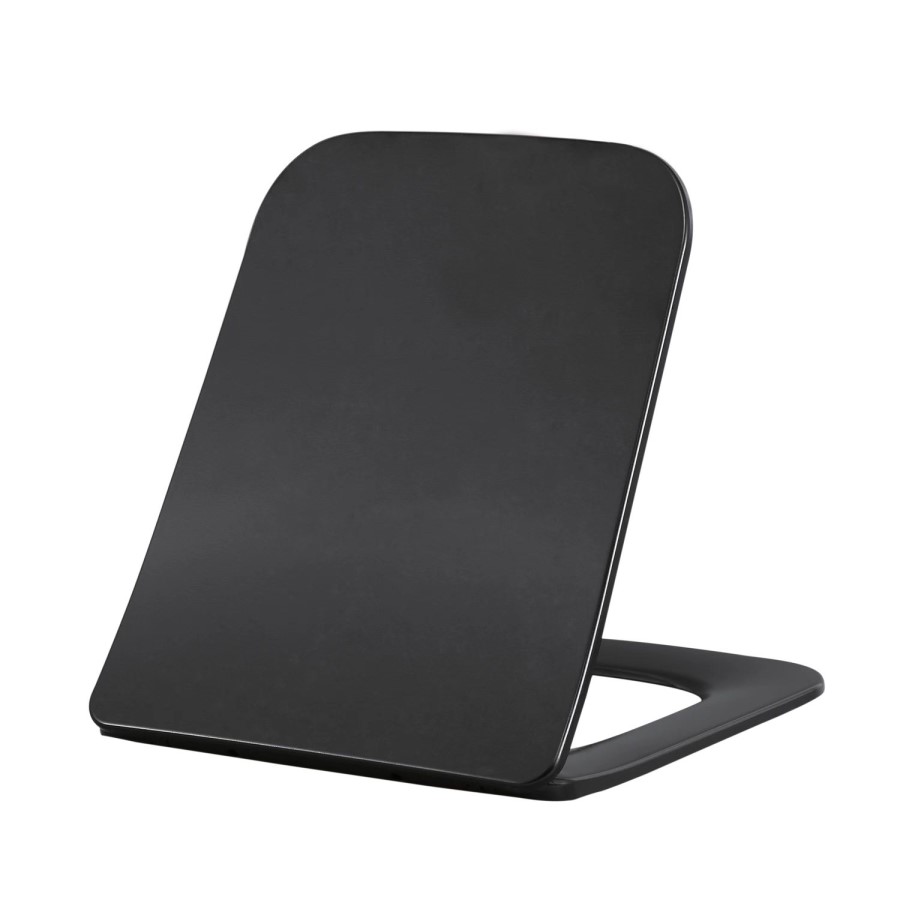 Matt Black Square Soft Close Toilet Seat with Quick Release - Albi