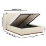 Cream Upholstered Double Ottoman Bed with Curved Headboard - Adelyn