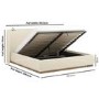 Cream Upholstered Super King Ottoman Bed with Curved Headboard - Adelyn