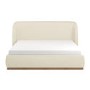 Cream Upholstered Super King Ottoman Bed with Curved Headboard - Adelyn