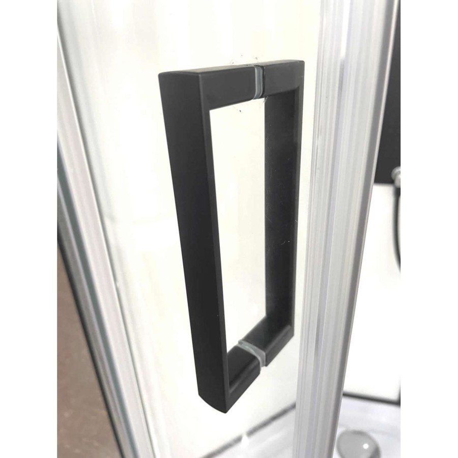Black 800x800mm Hydro Shower Cabin Quadrant with Shower Tray & 2 Outlet Thermostatic Mixer Shower System - Vidalux