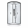 Black 800x800mm Hydro Shower Cabin Quadrant with Shower Tray & 2 Outlet Thermostatic Mixer Shower System - Vidalux