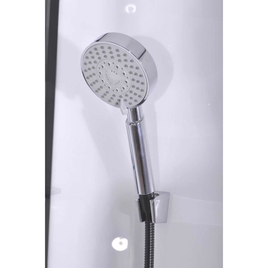 Black 800x800mm Hydro Shower Cabin Quadrant with Shower Tray & 2 Outlet Thermostatic Mixer Shower System - Vidalux