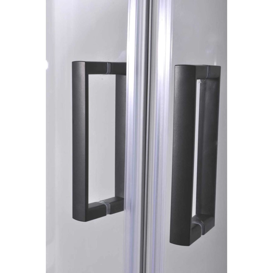 Black 800x800mm Hydro Shower Cabin Quadrant with Shower Tray & 2 Outlet Thermostatic Mixer Shower System - Vidalux