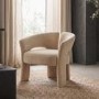 Beige Velvet Modern Curved Accent Chair - Azalea