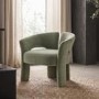 Sage Green Velvet Modern Curved Accent Chair - Azalea