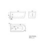 Freestanding Single Ended Left Hand Fluted Corner Bath 1650 x 800mm - Amaro