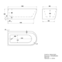 Freestanding Single Ended Left Hand Corner Bath 1650 x 800mm - Amaro