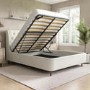 ONLY OPENED - Cream Fabric King Size Ottoman Bed with Legs - Amara