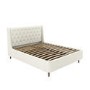 ONLY OPENED - Cream Fabric King Size Ottoman Bed with Legs - Amara