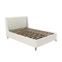 Cream Upholstered Small Double Ottoman Bed with Legs - Amara