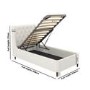 Cream Upholstered Single Ottoman Bed with Legs - Amara