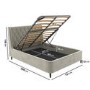 ONLY OPENED - Beige Velvet Double Ottoman Bed With Legs - Amara