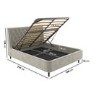 ONLY OPENED - Beige Velvet King Size Ottoman Bed With Legs - Amara