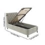 Beige Velvet Single Ottoman Bed With Legs - Amara