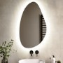 Pebble Backlit Heated Bathroom Mirror with Lights 600 x 1000mm - Apollo