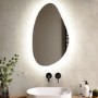 Pebble Backlit Heated Bathroom Mirror with Lights 500 x 800mm - Apollo