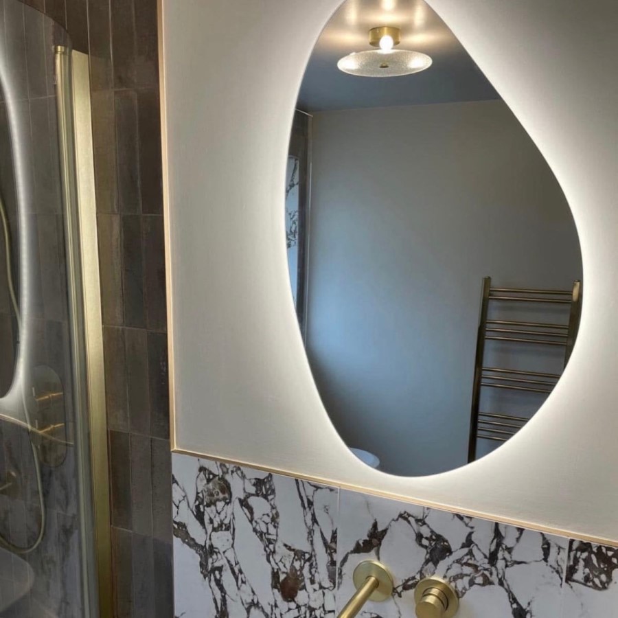 Pebble Backlit Heated Bathroom Mirror with Lights 500 x 800mm - Apollo