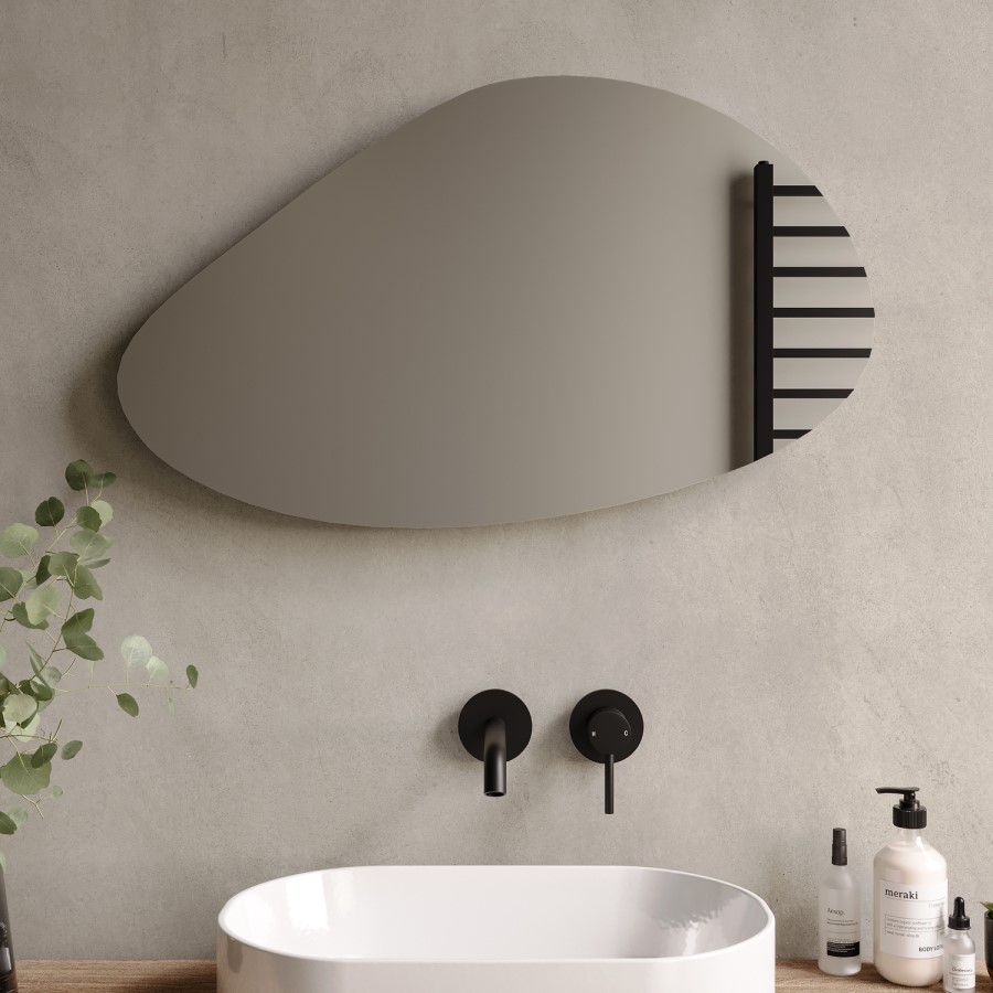 Pebble Backlit Bathroom Mirror with Battery Operated Lights 500 x 800mm - Apollo
