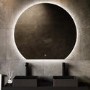 Half Circle Backlit Heated Bathroom Mirror with Lights 1000 x 900mm - Ara