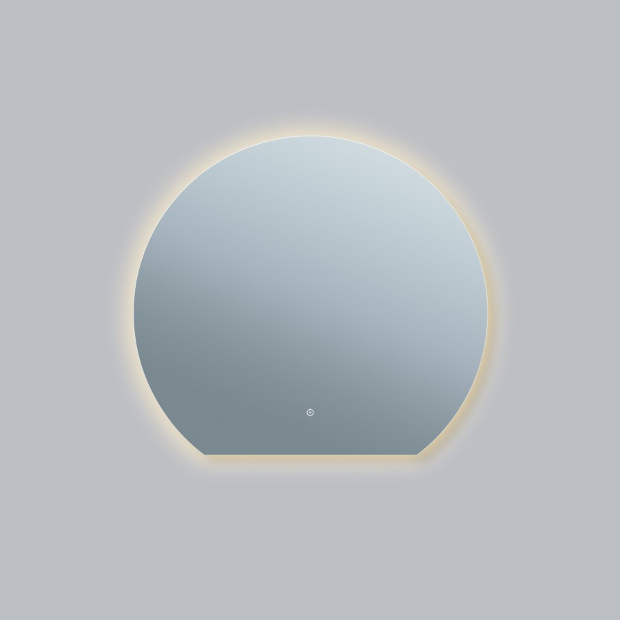 Half Circle Backlit Heated Bathroom Mirror with Lights 1000 x 900mm - Ara
