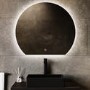 Half Circle Backlit Heated Bathroom Mirror with Lights 800 x 700mm - Ara
