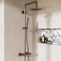 Antique Brass 2 Outlet Thermostatic Bar Mixer Shower Set with Hand Shower - Arissa