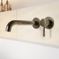 Antique Brass Wall Mounted Bath Mixer Tap - Arissa