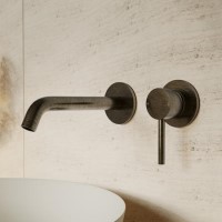 Antique Brass Wall Mounted Basin Mixer Tap - Arissa