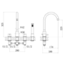 Brushed Brass 4 Hole Bath Shower Mixer Tap - Arissa