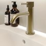 Brushed Brass Fluted Mono Basin Mixer Tap - Arissa