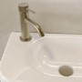 Brushed Brass Fluted Cloakroom Mono Basin Mixer Tap with Waste - Arissa