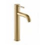 Brushed Brass Tall Mono Basin Mixer Tap - Arissa