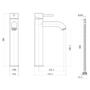 Brushed Brass Tall Mono Basin Mixer Tap - Arissa