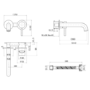 Brushed Brass Wall Mounted Bath Mixer Tap - Arissa