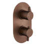 Brushed Bronze 2 Outlet Concealed Thermostatic Shower Valve with Dual Control - Arissa