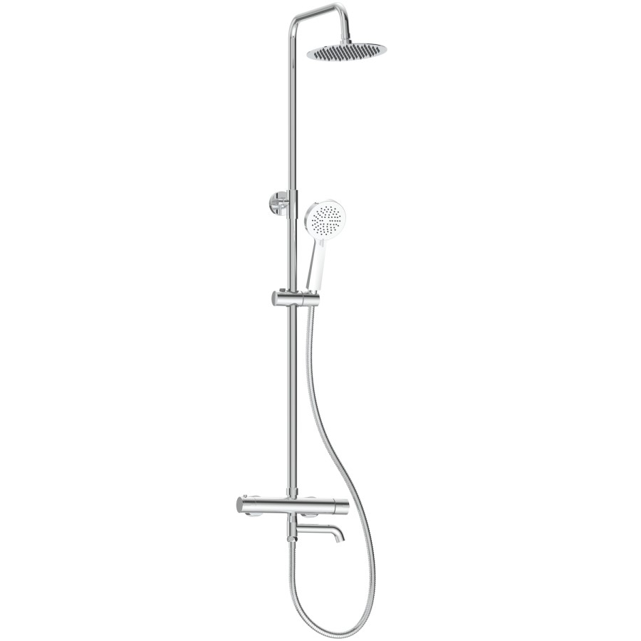 Chrome 3 Outlet Thermostatic Bar Mixer Shower Set with Bath Filler Spout & Hand Shower - Arissa